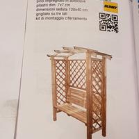 Pergola in legno con panca