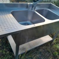 Lavandino professionale acciaio con miscelatore