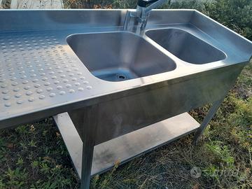 Lavandino professionale acciaio con miscelatore