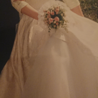 ABITO DA SPOSA in broccato di raso e tulle