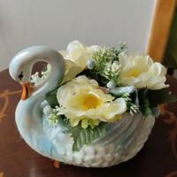 Cigno ceramica decorato 