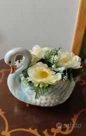 Cigno ceramica decorato 