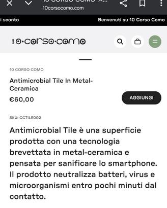 dispositivo antibatterico per cellulari 