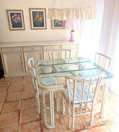 Sala da pranzo vero legno in stile coloniale 