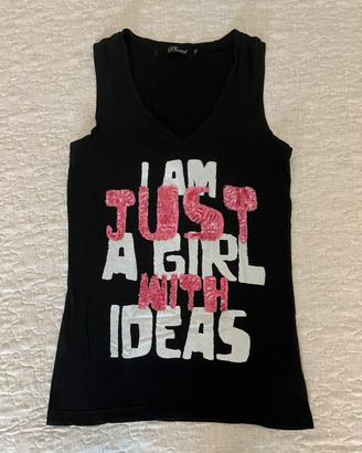 Maglia maglietta PHARD S canotta donna pailettes