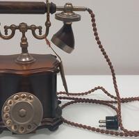 TELEFONO VINTAGE DA TAVOLO TELCER TELEFONIA GOLD