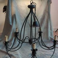 Lampadario chandelier ferro battuto