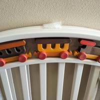 lettino materass cassetto legno bianco sponda pali