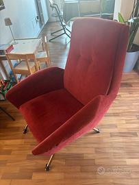 Poltrona e pouf anni 60/70 vintage