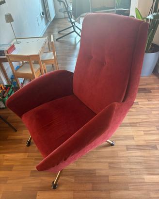 Poltrona e pouf anni 60/70 vintage