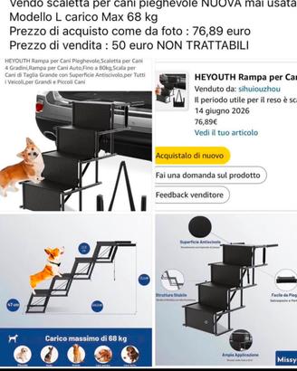 Rampa per cani pieghevole NUOVA