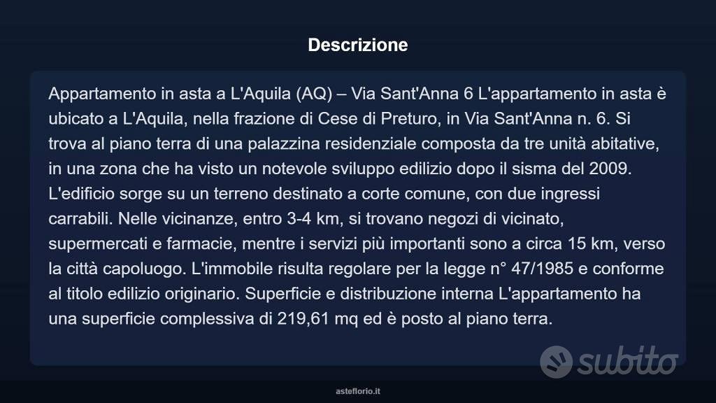 Appartamento – L'Aquila, Progetto CASE Cese, Preturo - Vista 3