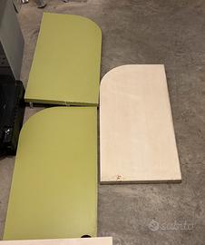 set di 3 mensole angolari da parete