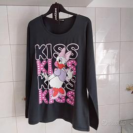 maglietta di cotone a manica lunga, con lavorazion