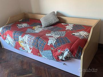 Letto singolo doppio “salvaspazio”.
