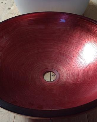 lavabo in vetro laccato rosso
