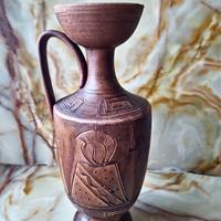 Vaso 26 cm decorativo ceramica con guerriero