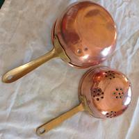 set colino e pentolino in rame da collezione 