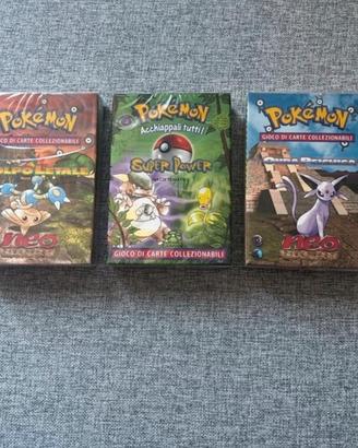 3 mazzi tematici pokemon sealed WOTC, ITA