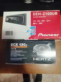 autoradio Pioneer più casse Hertz da 150 watt