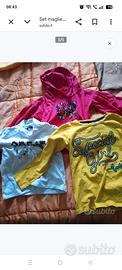 Set magliette bimba tg 5/6 anni