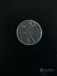 Moneta 50 Lire Mini 1992 errori conio cifre 5 e 0