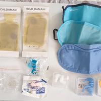 Set relax viaggio: scaldamani, mascherina, tappi