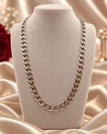 Collana catena uomo cubana grumetta argento 925