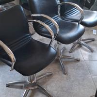 3 sedie per salone da parruchiere con pompa idraul