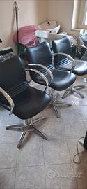 3 sedie per salone da parruchiere con pompa idraul