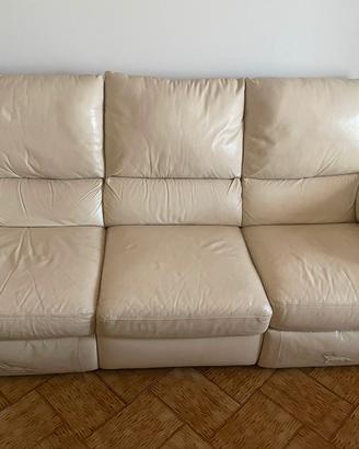 🛋️ DIVANI & DIVANI IN PELLE BEIGE AVORIO  🛋️