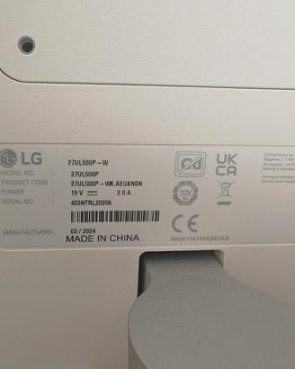 Monitor LG 27UL500P-W 27" 4K UHD IPS HDR