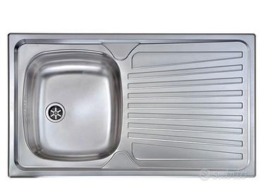 LAVELLO INCASSO CUCINA 1 VASCA SX 86X50 CM ACCIAIO