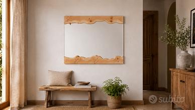 Specchio rettangolare in legno