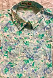 Camicia donna fantasia a fiori 100% cotone NUOVA