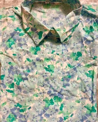 Camicia donna fantasia a fiori 100% cotone NUOVA