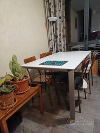 tavolo bianco allungabile 160 cm x 80 cm 