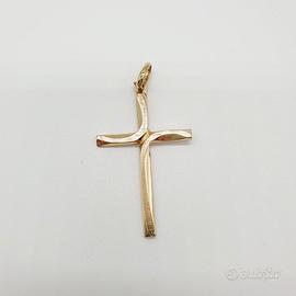 COD.1668.25 CROCE ORO GIALLO 18K 750 STILIZZATA
