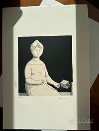 Antonio Bueno–Litografia originale”L'arcolaio”Firm