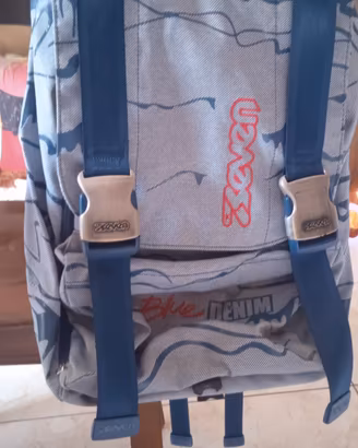 Zaino scuola Seven Blue Denim doppio scomparto
