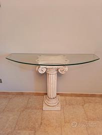 consolle con ripiano in vetro