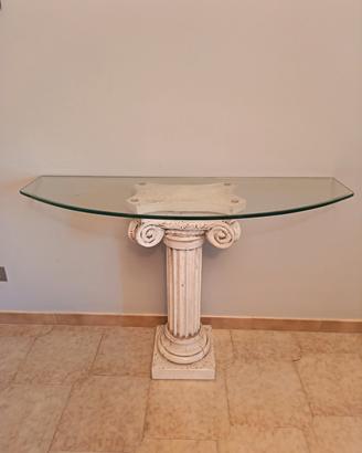 consolle con ripiano in vetro