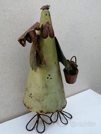 Gallo dondolante vintage in lamiera