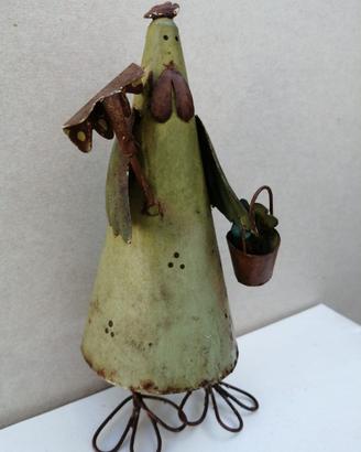 Gallo dondolante vintage in lamiera
