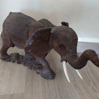 Arte Africana Elefante grande in legno