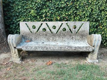 Panchina da giardino vintage in cemento/pietra