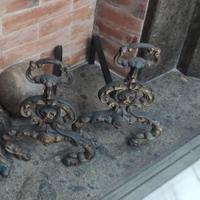 Set camino in ghisa +coppia di alari