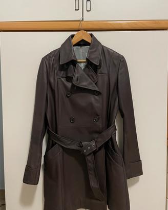 Trench cappotto Paul Smith marrone vera pelle