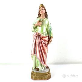 SCULTURA STATUETTA GESSO VINTAGE SANTA LUCIA
