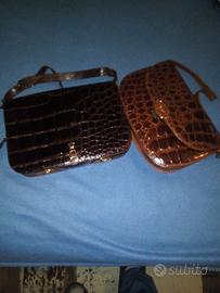 Borse vintage di   pelle e pelle coccodrillo
